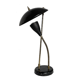 Lampada da tavolo vintage nera anni '50