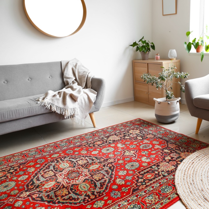 tappeto vintage in un salotto