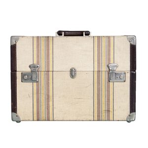 Valigia squadrata vintage con righe